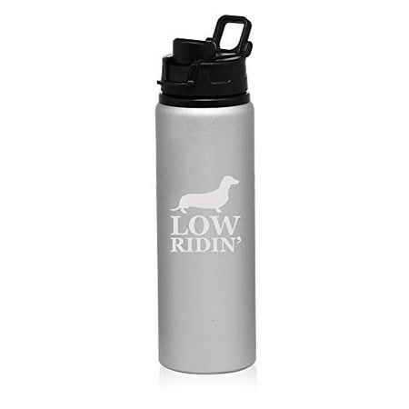 

MIP Brand 25 oz Aluminum Sports Water Travel Bottle Low Ridin Dachshund (Silver)