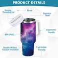 thumbnail image 2 of Yayeee 30oz Stainless Steel Tumbler with Straw and Handle Double-Wall Insulated Travel Water Bottle, Galaxy Pattern, 2 of 8