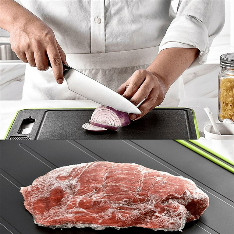 Chopping Board with Defrosting Function - Twin Pack - 3X Faster -with  Integrated Knife Sharpener and Spice Grater 
