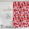 thumbnail image 4 of Valentines Waterproof Fabric Shower Curtain, Red Pink Love Heart Waterproof Fabric Shower Curtain for Bathroom Curtains Bathtubs Hotel Washable Shower Curtains with 12 Hooks Long 72x78in, 4 of 8