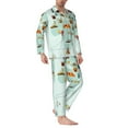 thumbnail image 3 of Kll World Travel Map Sleepwear Mens Flannel Pajamas,Long Cotton Pj Set, 3 of 9