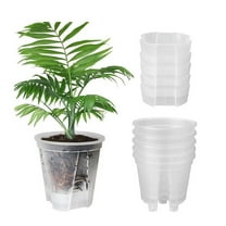 XDDST 5Pcs Round Transparent Nursery Pots with Deep Reservoir