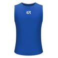 thumbnail image 4 of Puntoco Fashionable Men's Round-neck Solid Color Mesh Drying Sleeveless Blue L(L), 4 of 6
