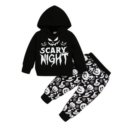 

nsendm Set Baby Hooded Sweatshirt+ Boys Outfits Girls Pants Boys Outfits&Set Boy Baby Kits Childrenscostume Black 3-4 Years