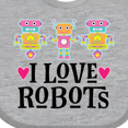 thumbnail image 4 of Inktastic I Love Robots Cute Robotics Girls Baby Bib, 4 of 4