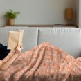 thumbnail image 3 of Shells Soft Flannel Fleece Throw Blanket, Sketched Warm Colored Seahorse Starfish Scallops and Lace Murex, Cozy Plush for Indoor and Outdoor Use, 60" x 80", Burnt Sienna Pale Orange, by Ambesonne, 3 of 5