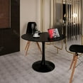 thumbnail image 3 of Velets Tulip Mid Century Modern Dining Table/Coffee Table with Round Top & Pedestal Base, Functional Table for Dining Room & Living Room - Perfect for Breakfast Nooks & Kitchens (Black, 36"), 3 of 5