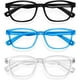 thumbnail image 1 of wonima44 Okany Blue Light Glasses for Kids 3 Pack Anti Glare & Eye Strain Glasses Computer TV Phone Tablets UV Protection Glasses for Kids Boys Girls Age 3-12(Black + Transparent blue + Transparent), 1 of 1