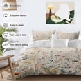 thumbnail image 4 of Vintage Botanical Duvet Cover Set, Spring Floral Summer Botanical Rustic Soft Duvet Cover Queen Size Bedding Set 4 Pieces, 1 Quiltcover and 2 Pillowcases with Zipper, 1 Bed Sheet for All Seasons, 4 of 9