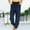 Navy, variant on Womens Pants Women's Fashion Casual Solid Color High Waist Lace-up Loose Trousers Plus Size Long Pants Black L