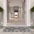 thumbnail image 3 of SAFAVIEH Courtyard Davin Geometric Indoor/Outdoor Area Rug, Light Grey/Charcoal, 6'7" x 9'6", 3 of 9