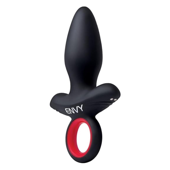 Envy Vibrating Silicone Rechargeable Assifier Anal Plug, Black