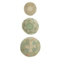 thumbnail image 2 of 3pcs Hanging Woven Wall Basket Decor, Seagrass Baskets Wall Hanging Art Craft,- Round Wicker Tray, Flat Basket for Coffee Table, Fruit, Cup Coaster Green, 2 of 7