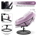 thumbnail image 3 of Mcombo Swivel Papasan Chairs with Height Adjustment, Velvet Rocking Chair HQ405(Light Purple), 3 of 9