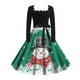 thumbnail image 3 of Vestido Informal Retro Con Cordones y Cuello Cuadrado de Manga Larga Con Estampado Navideño Para Mujer, Otoño E Invierno (6), 3 of 3