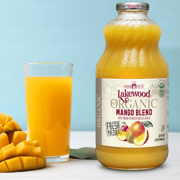 Lakewood Organic Mango 100% Juice Blend, 32 Fl Oz
