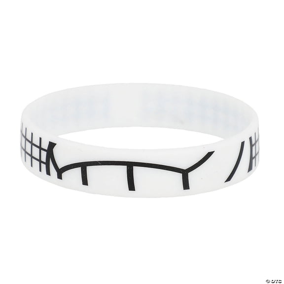 7 1/4" circ. Volleyball-Themed Rubber Bracelets - 12 Pieces