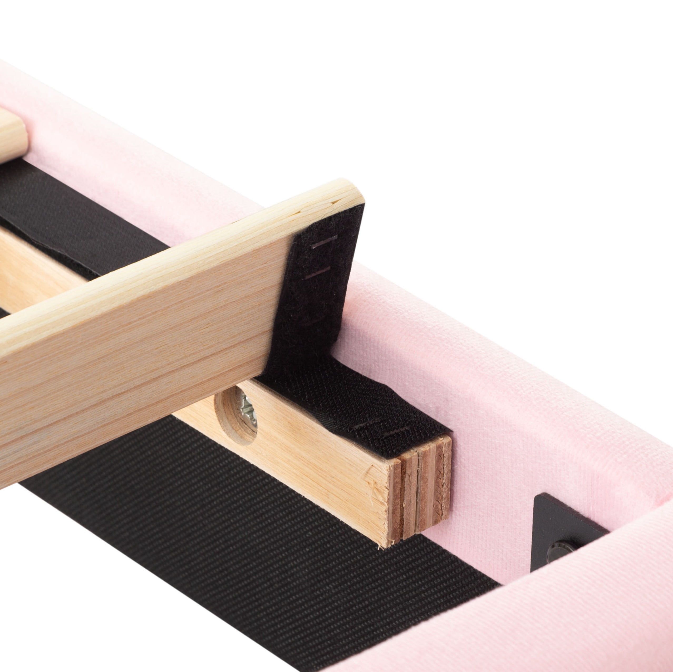 BSHTI Full Size Upholstered Platform Bed Frame with Square Tufted Headboard, Solid Wood Frame, 10 Wood Slats, No Box Spring Needed（Pink ）