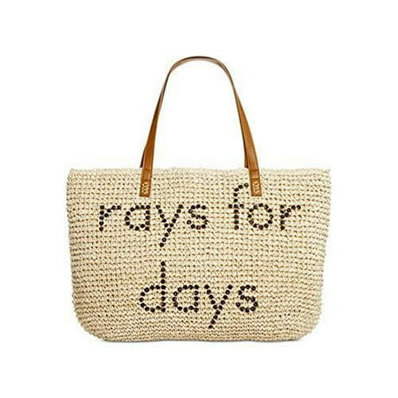 NWT Style & Co. Women's Rays for Days Straw Shopper Tote Handbag, Beige