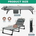 thumbnail image 3 of Slsy Portable Folding Camping Cot Bed with 2 Sided Mattress & Pillow, Adjustable 5-Position Folding Lounge Chair, Folding Cot Bed, 3 of 11