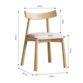 thumbnail image 4 of Ciphrias Dining Chairs Set of 2, 30.71" Natural Wood Chairs with PU Cushion Seat, Curved Back, Armless for Dining Room Kitchen, 4 of 8