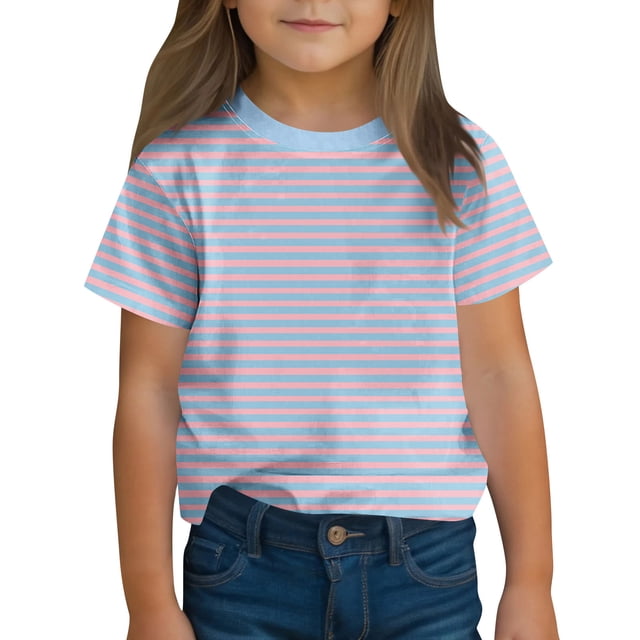 Short Sleeve T-shirt for Kids , Polyester-Spandex Blend , Breathable Comfort Fit , Fashion Print Design , Machine Washable , Black Color