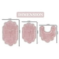 thumbnail image 2 of Home Weavers Allure Collection 100% Cotton Non-Slip Bathroom Rug Set Machine Washable Bathroom Rug-17"x24", Bath Rug- 21"x34", U Shaped Contour- 20"x20", Pink Color 3 Piece Bath Rug set, 2 of 9