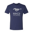 thumbnail image 2 of Wild Bobby, Ford Mustang Logo 50 Years Vintage Emblem, Cars and Trucks, Men Premium Tri Blend Tee, Vintage Navy, X-Large, 2 of 4
