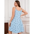 thumbnail image 7 of SHOWMALL Sleeveless Nightgowns for Plus Women Sleepwear Wide Strap Sleep Shirt Pleated Scoopneck Lounge Dress with PocketsBlue Starry Moon 3X, 7 of 7