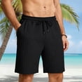 thumbnail image 2 of Gym Shorts Men Solid Color Drawstring Casual Loose Fit Sports Outdoor Summer Beach Hiking Golf Shorts With Pockets, 2 of 6