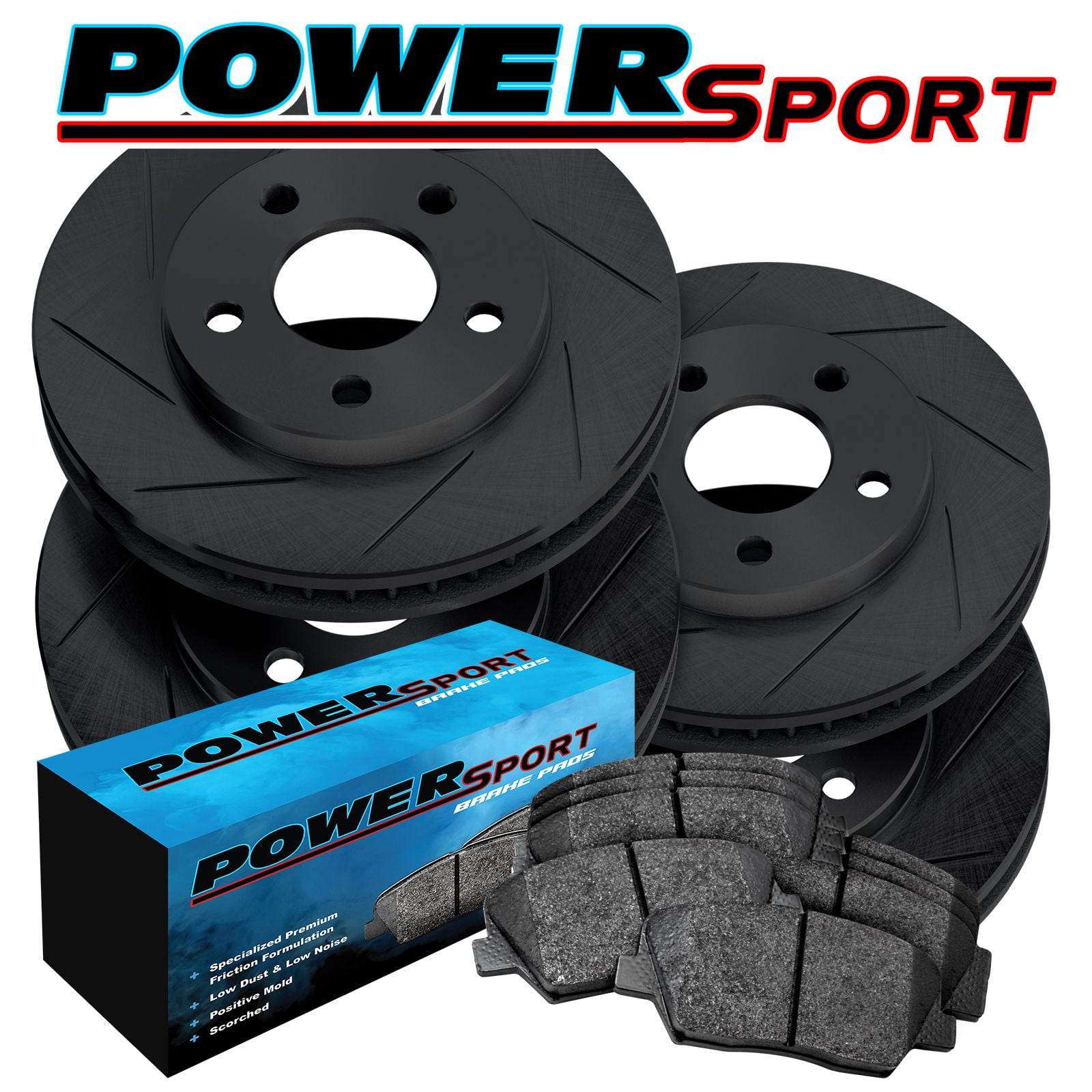 For 2013-2015 Cadillac ATS PowerSport Full Kit  Brake Rotors+Ceramic Brake Pads 