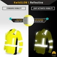 thumbnail image 3 of KwikSafety (Charlotte, NC) ESTIMATOR Long Sleeve Safety Shirt (Y-Neck Button w/POCKET) Class 3 ANSI OSHA Custom High Visibility Reflective Tape Construction Security HiViz Clothing Men | Yellow XL, 3 of 7