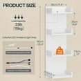thumbnail image 2 of Floating Wall Shelves with LED Lights, 4-Tier Floating Shelf Wall Mounted for Storage, Vertical Display Stand, Modern Column Rack, for Bedroom, Living Room, Hallway, White, 2 of 18