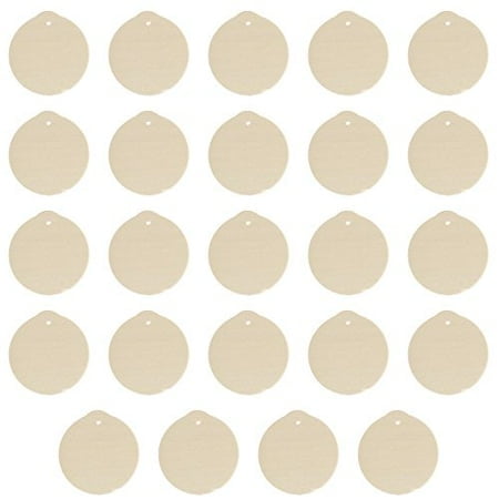 Package of 24 Unfinished Round Wood Christmas Ornaments - Ready to Be Painted and Decorated