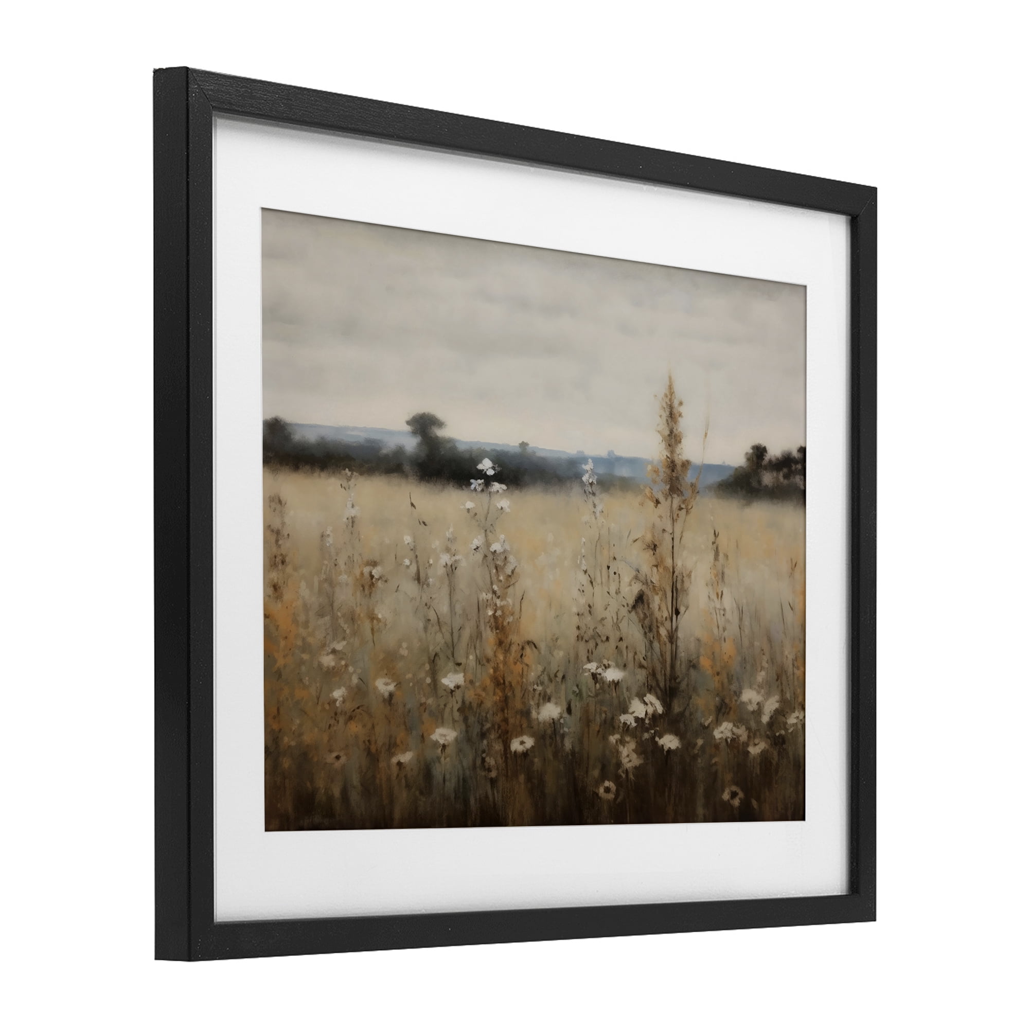 Stupell Industries Country Wildflowers in Misty Meadow Black Framed Print Under Glass, design by Creative Studio
