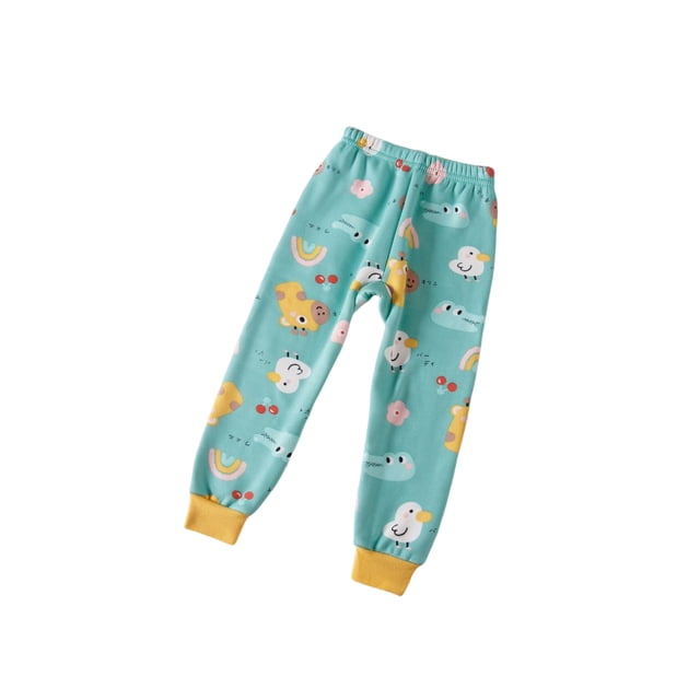 Pantalones cálidos elásticos para niños, a prueba de viento, de invierno, transpirables, para el hogar, amigables con la piel, gruesos, ropa Prendas para la parte inferior del cuerpo Verde 100cm Qarigey AP013569-05