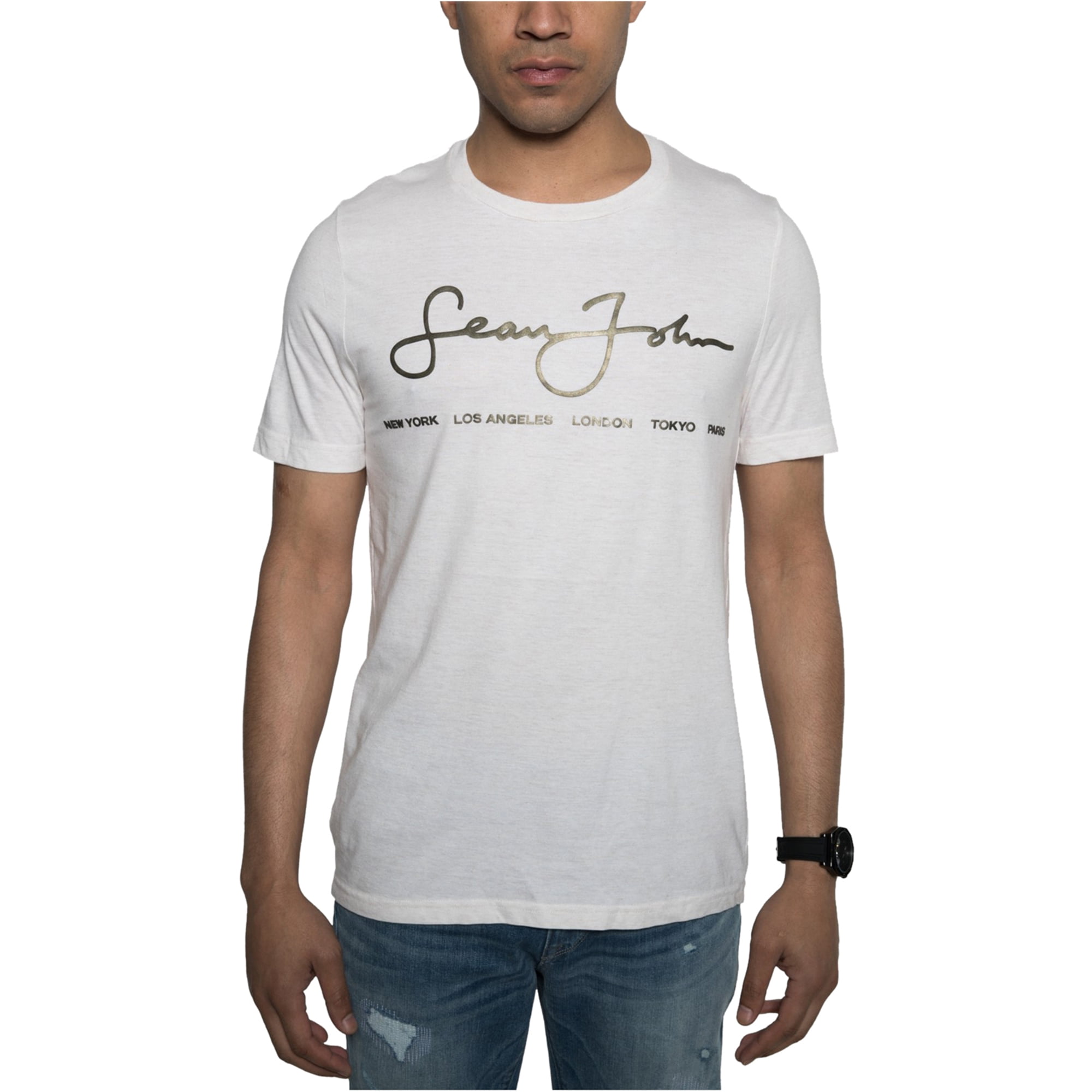 New $99 Sean John Mens White Logo Short-Sleeve Crew-Neck Tee T-Shirt Size 3xl 