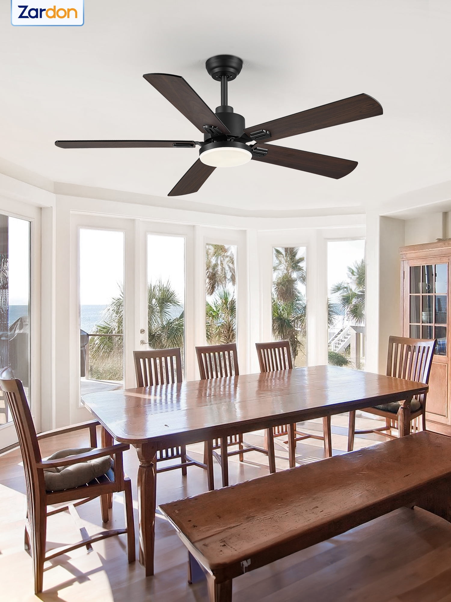 Zardon 52" 2 Pack Ceiling Fan with Light and Remote Control, Ultra-Quiet DC Motor, 6 Speed, Dimmable and Timer for Bedroom and Living Room, Indoor