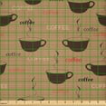 thumbnail image 2 of Ambesonne Kitchen Fabric by the Yard Microfiber, Coffee Cups Espresso, 3 Yards, Chocolate Pale Brown, 2 of 2