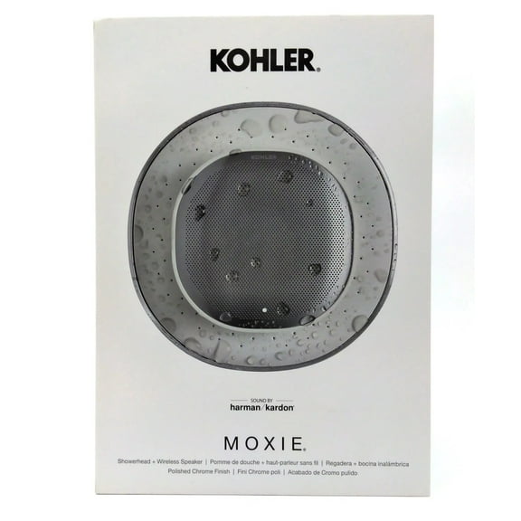 KOHLER Moxie Alexa Enabled Showerhead, Bluetooth Shower Speaker, Shower Radio, Rechargeable Speaker, Portable Speaker, 1.75 GPM, K-28238-GKA-CP, Polished Chrome