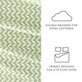 thumbnail image 5 of Noble Linens 3 Piece Pattern Microfiber Bed Sheets Set, Sage Puffed Chevron, Twin, 5 of 12