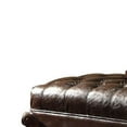 thumbnail image 3 of ACME Versailles Faux Leather Upholstered Ottoman in Dark Brown and Cherry Oak, 3 of 3