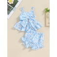 thumbnail image 5 of Aojekbee Baby Girls Summer Shorts Sets Sleeveless Daisy Print Bow Cami Tops PP Shorts Sets, 5 of 10