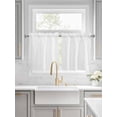 thumbnail image 2 of Half Window Curtain 36 Inches Long, Pure White Window Treatment Curtain Drapes, Simple Solid Color Small Tier Curtains for Bathroom Over Sink, 27.5"x36", 2 Panels, 2 of 7