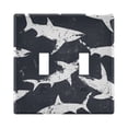 thumbnail image 2 of Dailycode Light Switch Plate Covers 3 Gang Wall Plate Plastics Outlet Covers for Kitchen Home Office Decor Vintage White Shark, 2 of 8