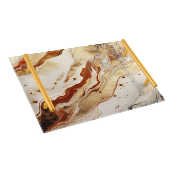 Ryvnso Liquod Marble Bathroom Tray Vanity Countertop Trays Acrylic Organizer