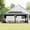 Gray, variant on Domi 10' X 12' Permanent Gazebo Pavilion, Metal Hardtop Gazebo with Galvanized Steel Double Roof Canopy, Built-in Drainage Gutter, Curtain and Netting，Gray