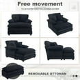 thumbnail image 4 of BUIORD 56" Accent Chair with Ottoman, Corduroy Single Sofa Chair Armchair with Pillows, Deep Seat Couch for Living Room, Black, 4 of 7