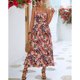 thumbnail image 2 of Vestido sin mangas con escote en V, vestido sin mangas con escote en V, vestido con estampado floral, vestido dividido elaborado con cuidado, 2 of 7