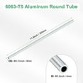 thumbnail image 3 of Tubo redondo de aluminio 6063 de 300 mm, 5 mm ID 8 mm OD, tubo de aluminio sin costura para manualidades DIY [0.2x0.31x11.8IN], 3 of 7